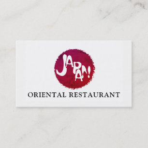 Japanese Worded Flag, Oriental Restaurant Business Card