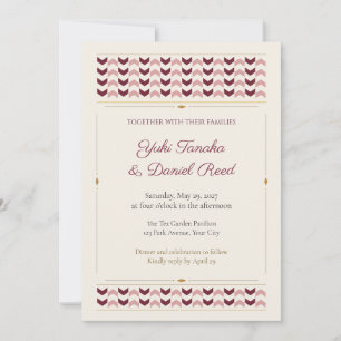 Japanese Yagasuri Arrow Stripe Wedding Invitation