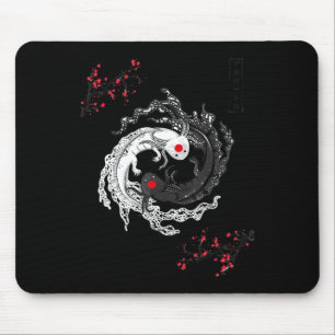 Japanese Yin Yang Axolotls Art Graphic Anime Axolo Mouse Mat