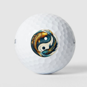 Japanese Yin Yang Symbol Koi Fish Golf Balls