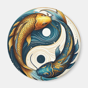 Japanese Yin Yang Symbol Koi Fish Magnet