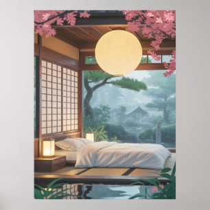 Japanese Zen Bedroom Wall Minimalist Tatami Room  Poster