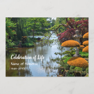 Japanese Zen Garden Celebration of Life Memorial Invitation