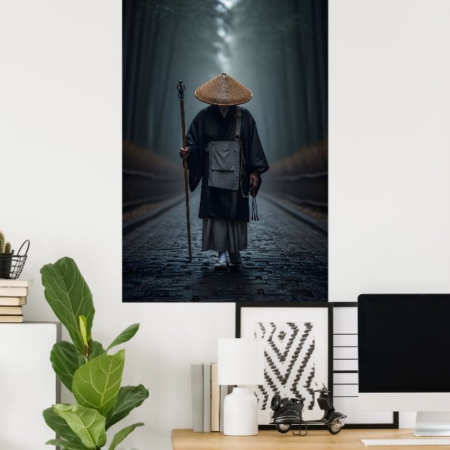 Japanese Zen Monk Poster (Home Office)
