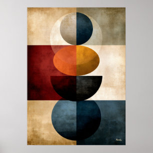 Japanese Zen Totemic Geometric Abstract Wall Art