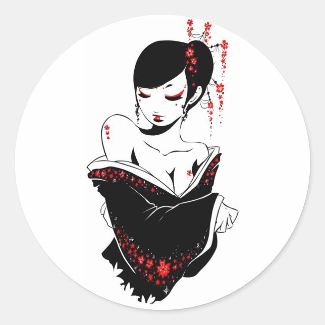 _japanesque classic round sticker (Front)