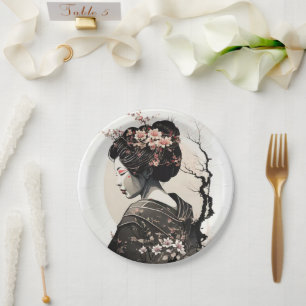 Japanische Geisha - Paper Plate