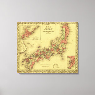 JapanPanoramic MapJapan Canvas Print