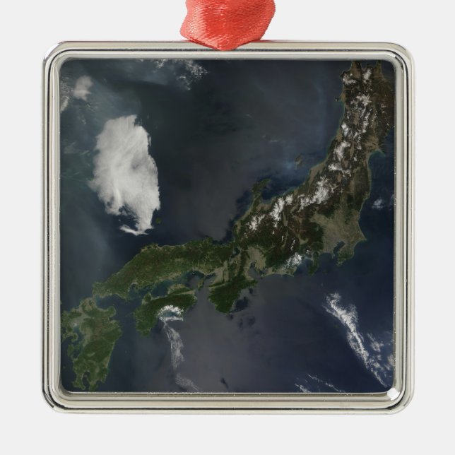 Japan's main island, Honshu Metal Tree Decoration (Front)