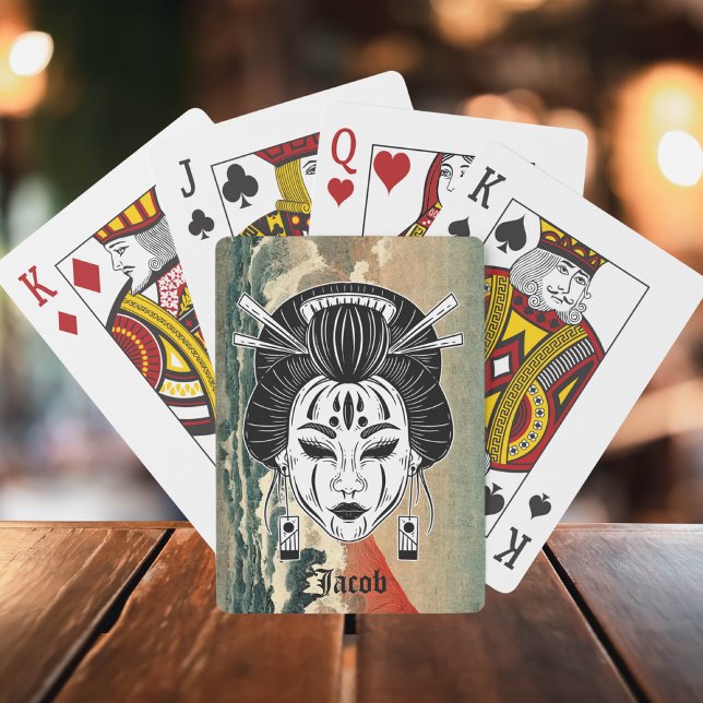 Japanse style retro seawave monogram  playing cards (Creator Uploaded)