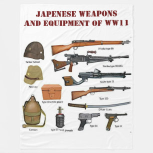 JAPENESE WEAPONS AND EQUIPMENT of WWII Fleece Blanket