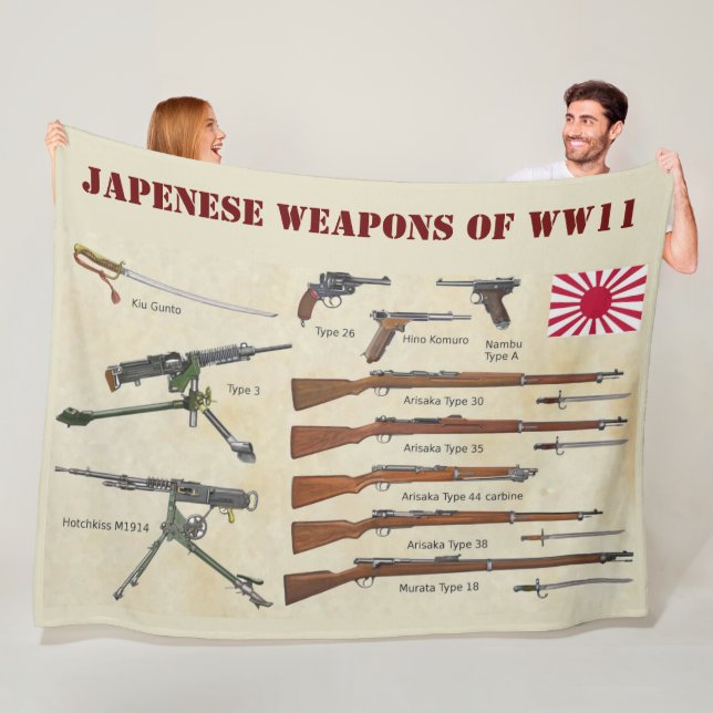 JAPENESE WEAPONS of WWII Fleece Blanket (In Situ)