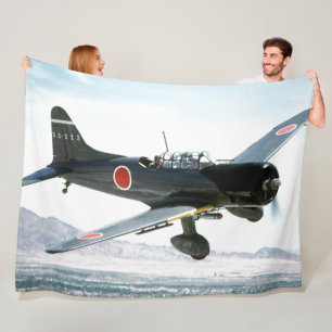 JAPENESWE ZERO FIGHTER PLANE FLEECE BLANKET