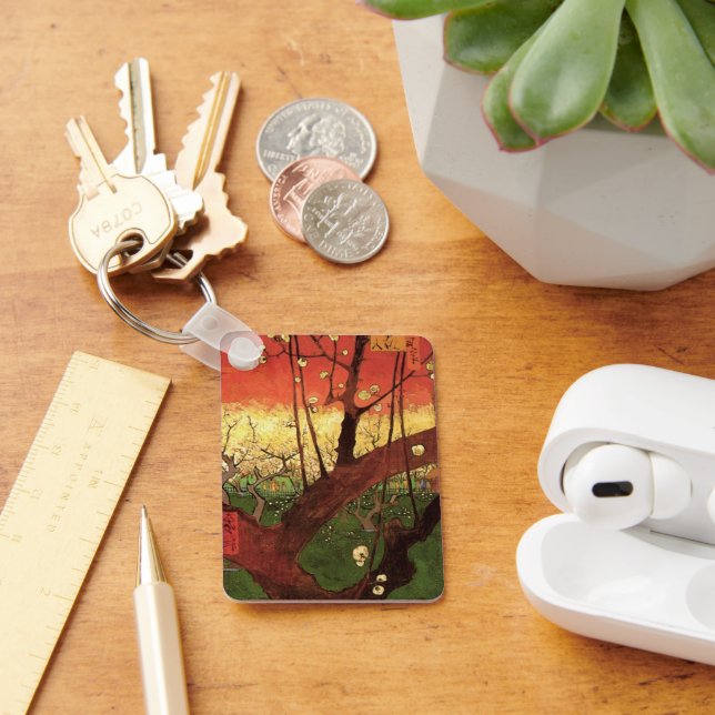 Japonism: Flowering Plum Tree by Vincent van Gogh Key Ring (Desk)
