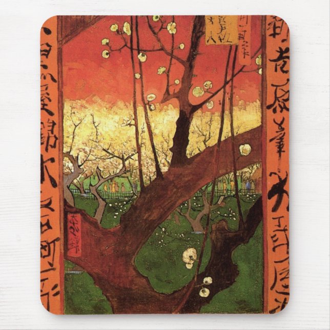 Japonism: Flowering Plum Tree by Vincent van Gogh Mouse Mat (Front)