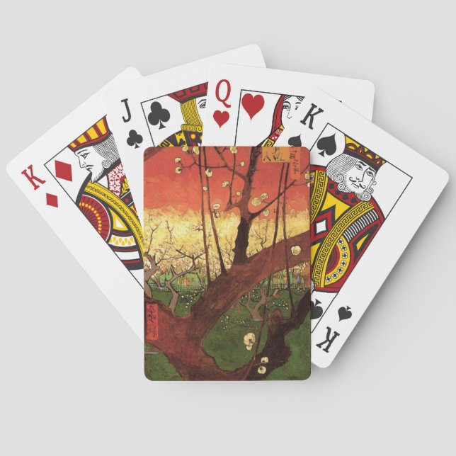 Japonism: Flowering Plum Tree by Vincent van Gogh Playing Cards (Back)