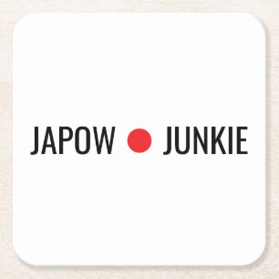 Japow Junkie Square Paper Coaster