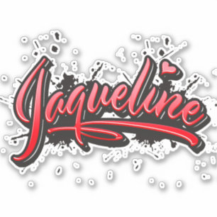 Jaqueline red Heart Graffiti Aufkleber Sticker