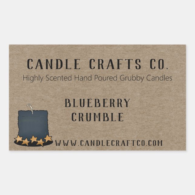 Jar Candle Country Custom Scent Business Label  (Front)