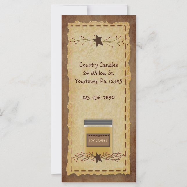 Jar Candle Rack Card Bookmark (Front)