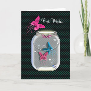 Jar Full Of Butterflies Dreams & Wishes Card