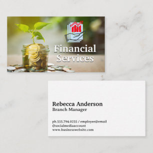 Jar Full of Change   Financial Logo Business Card