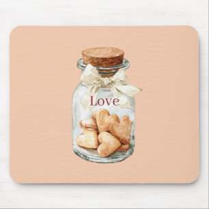 Jar Heart Cookies White Bow Mouse Mat