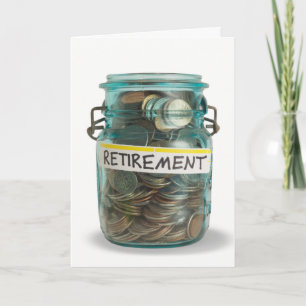 jar of coins for retirement congrats card