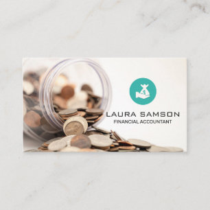 Jar of Coins   Money Bag Icon Business Card