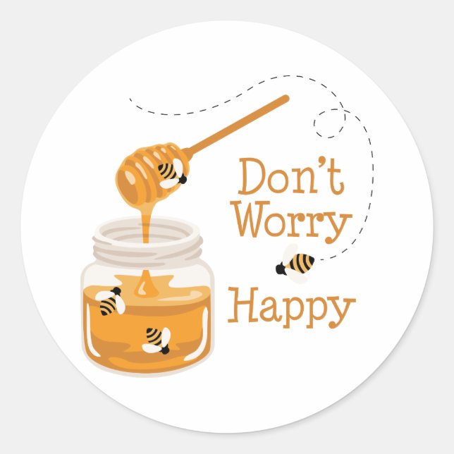Jar of Honey Classic Round Sticker (Front)