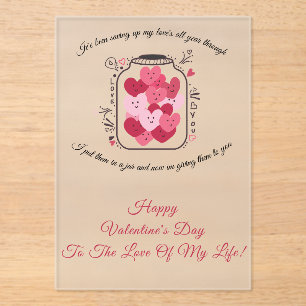 Jar Of Love Valentines Day Acrylic Invitations