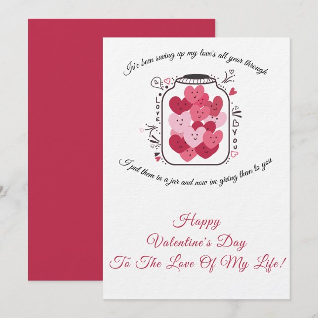Jar Of Love Valentines Day Invitation (Front/Back)