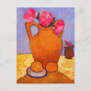 jar, peonies and Oranges by Modersohn Postcard