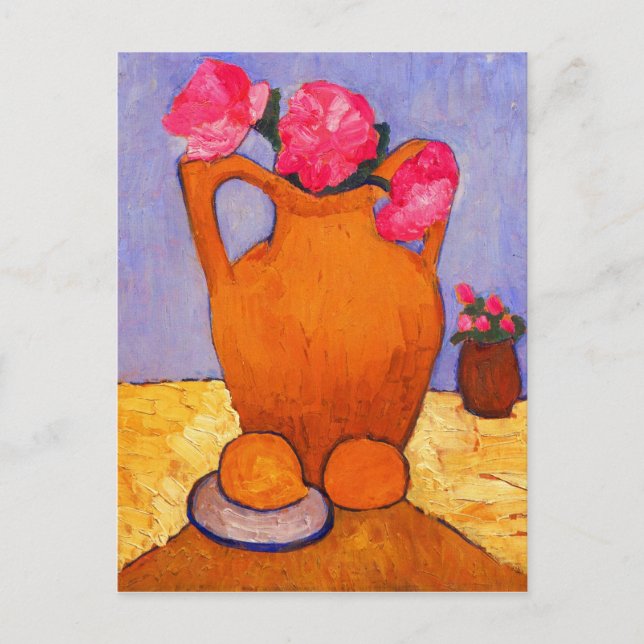 jar, peonies and Oranges by Modersohn Postcard (Front)