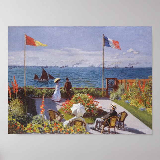 Jardin a Sainte-Adresse by Claude Monet Poster (Front)