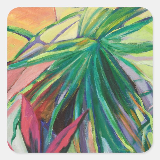 Jardin Abstracto I Square Sticker (Front)