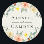 Jardin De Fleurs Personalised Sticker<br><div class="desc">Vintage inspired watercolor garden flowers and foliage,  personalised sticker. Designed to match our Jardin De Fleurs Collection.</div>