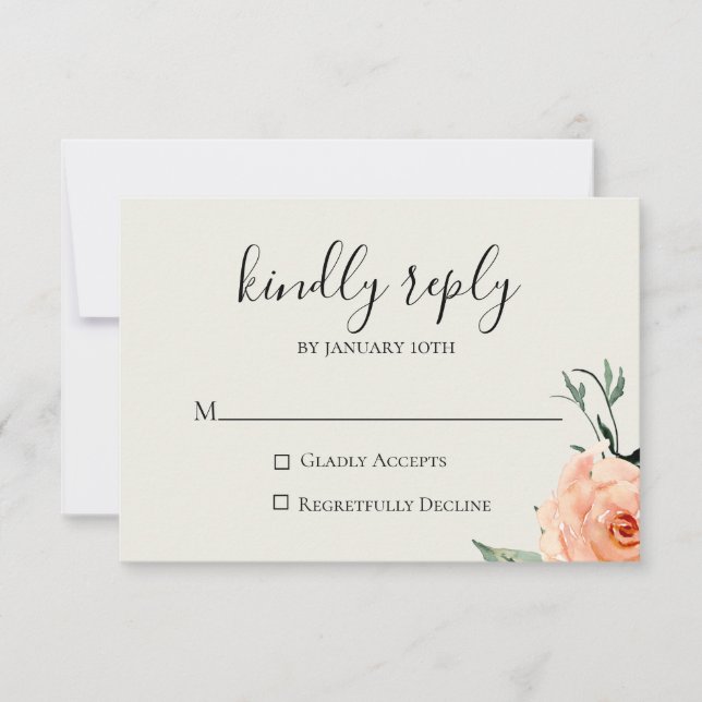 Jardin De Fleurs Wedding RSVP Card (Front)