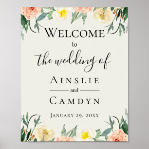 Jardin De Fleurs Wedding Welcome Poster