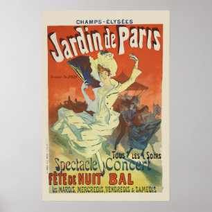 Jardin de Paris 1897 Vintage Style French Art Poster
