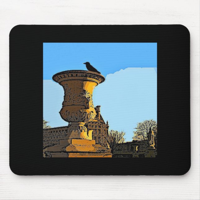 Jardin des Tuileries Crow - Painting Mouse Mat (Front)