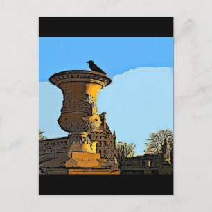 Jardin des Tuileries Crow - Painting Postcard