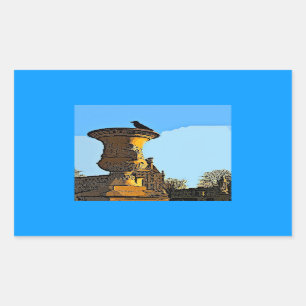 Jardin des Tuileries Crow - Painting Rectangular Sticker