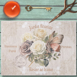 Jardin fleuriste Parisien Flower garden Rustic art Tissue Paper