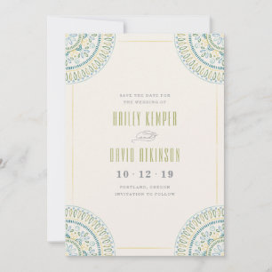 Jardin Mandala Save the Date Card - Lime