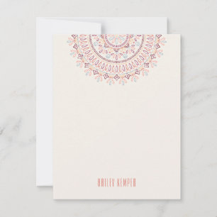 Jardin Mandala Stationery - Coral Invitation