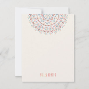 Jardin Mandala Stationery - Salmon Invitation