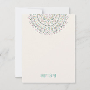 Jardin Mandala Stationery - Turquoise Invitation