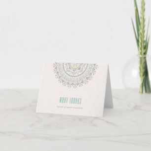 Jardin Mandala Thank You Card - Turquoise