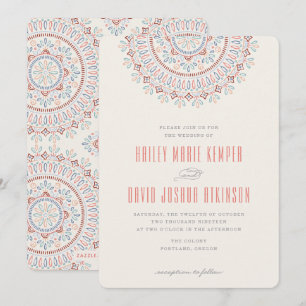 Jardin Mandala Wedding Invitation - Salmon
